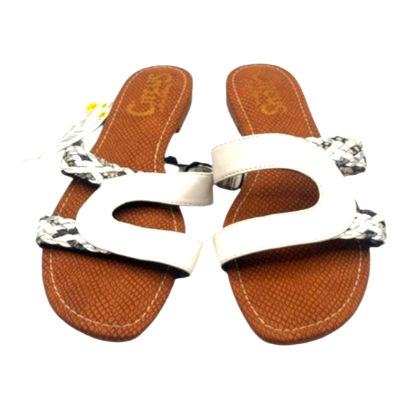 Circus Sam Edelman Bethany Slide Sandals White/Silver Size 11/12 M - Picture 4 of 6